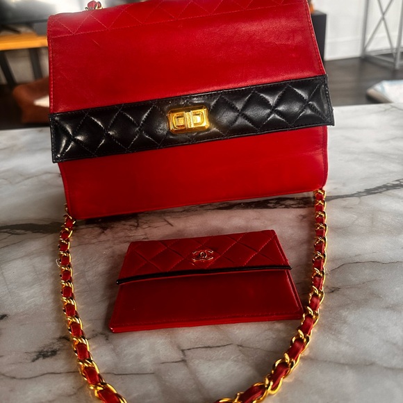 Rare CHANEL CC trapézoid flap bag with wallets - Picture 12 of 14